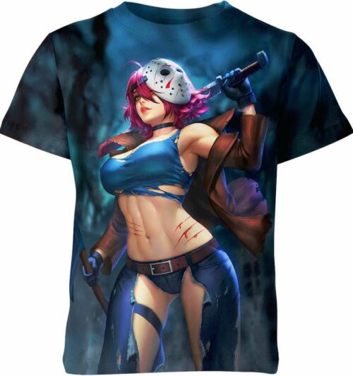 Female Jason Voorhees all over print T-shirt