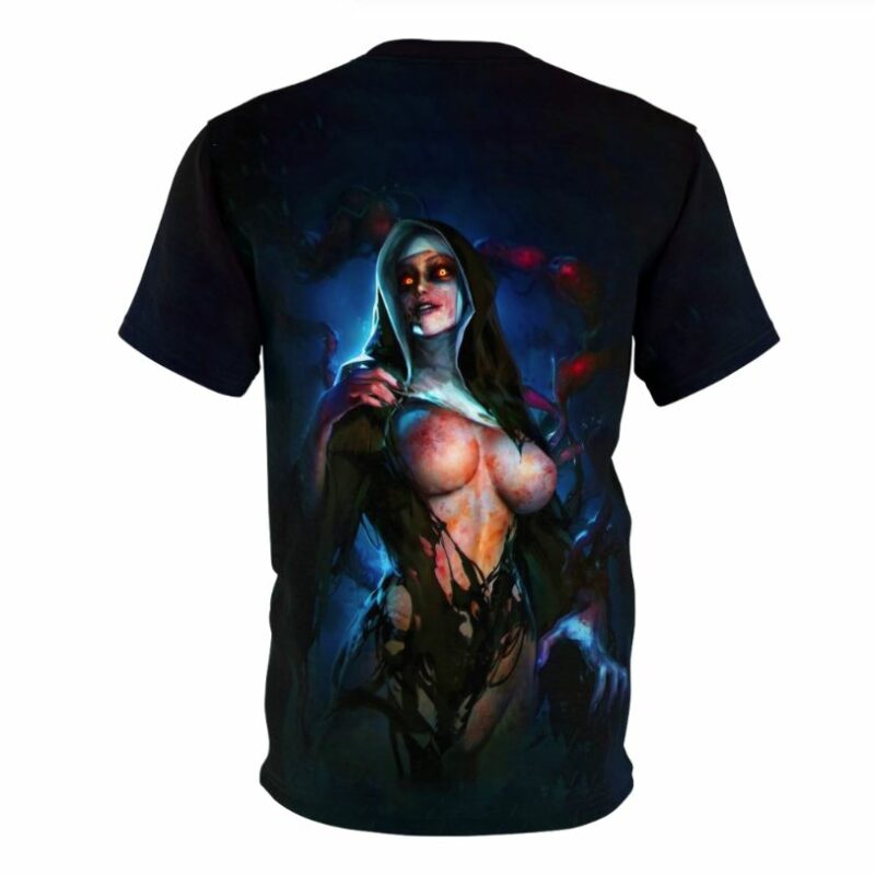 Demon Nun Halloween Ahegao all over print T-shirt