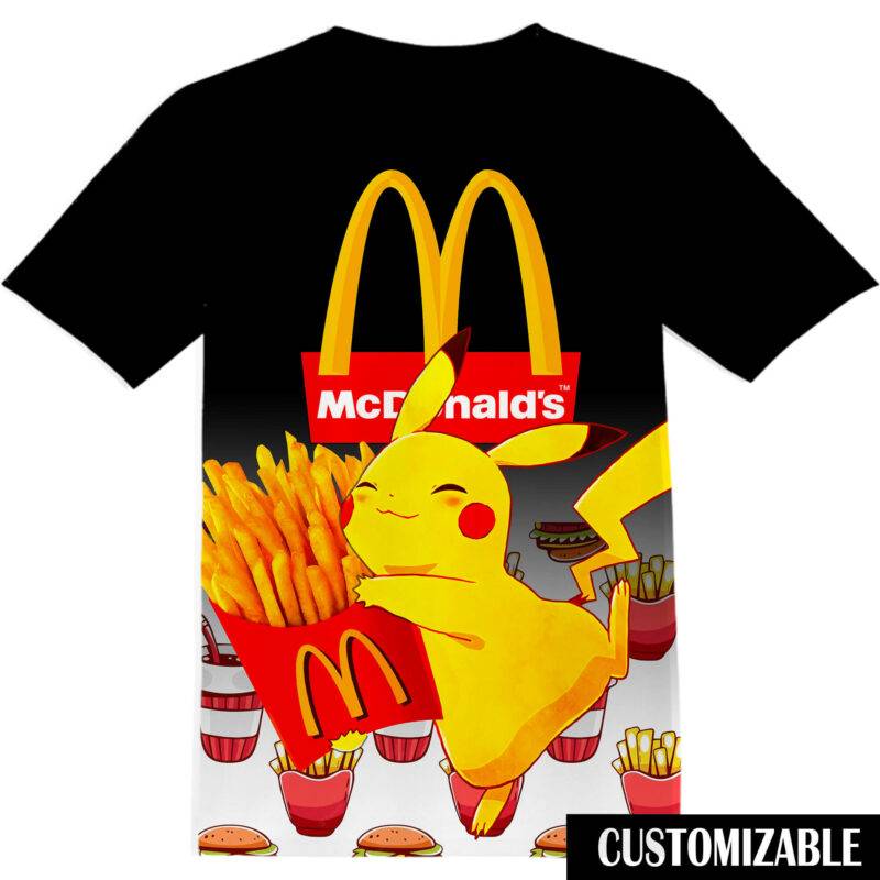 Customized McDonalds Pokemon Pikachu Tshirt Adult And Kid Tshirt