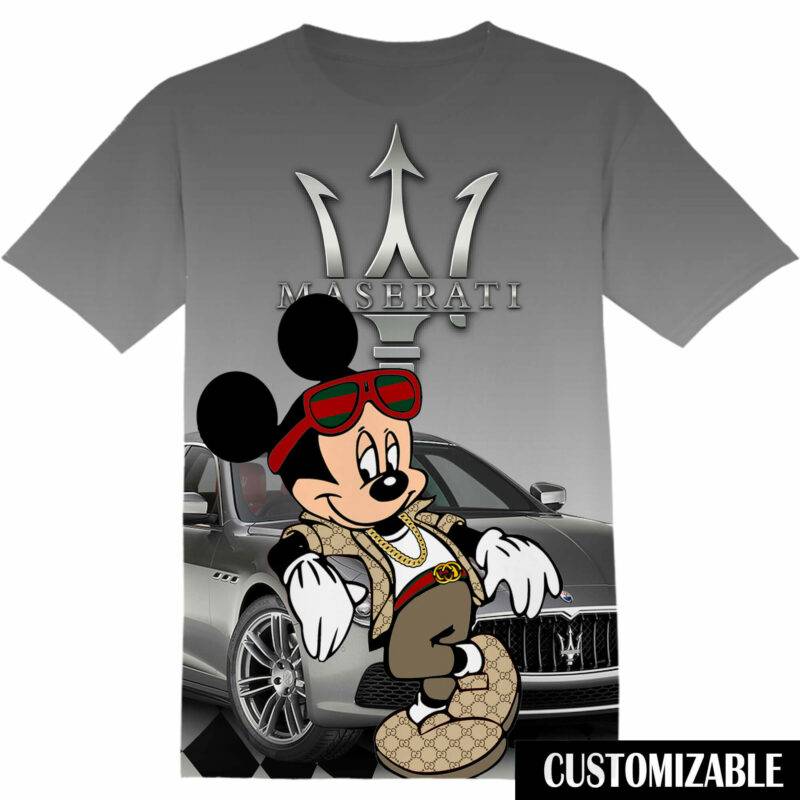 Customized Maserati Disney Mickey Tshirt Adult And Kid Tshirt