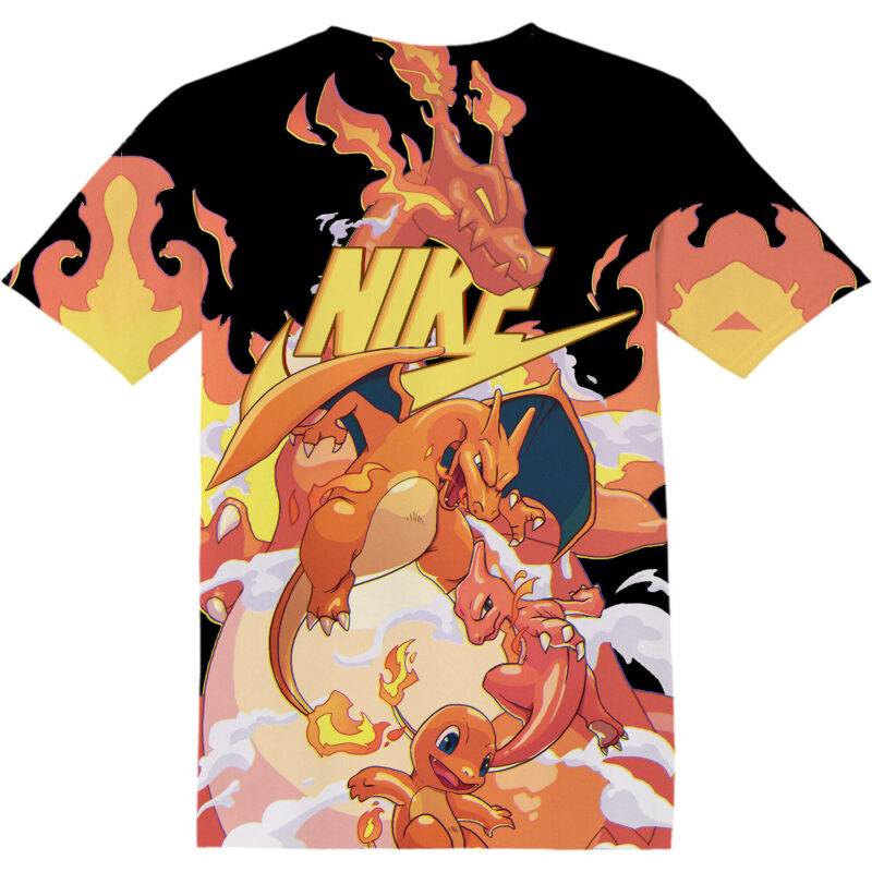 Customized Gaming Pokemon Charmander Charmeleon Charizard Evolution Tshirt Fan Adult And Kid Tshirt