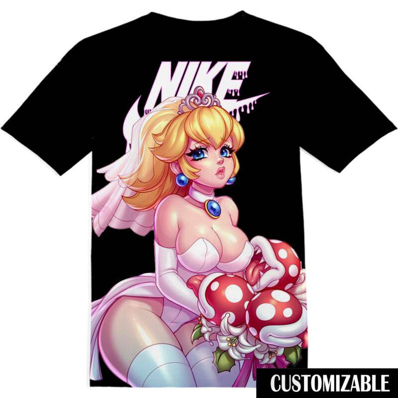 Customized Super Mario Princess Peach Kawaii Tshirt Adult And Kid Tshirt