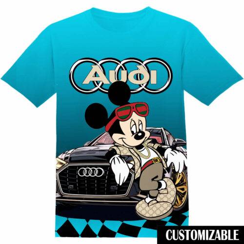 Customized Racing Audi Disney Mickey Tshirt Adult And Kid Tshirt