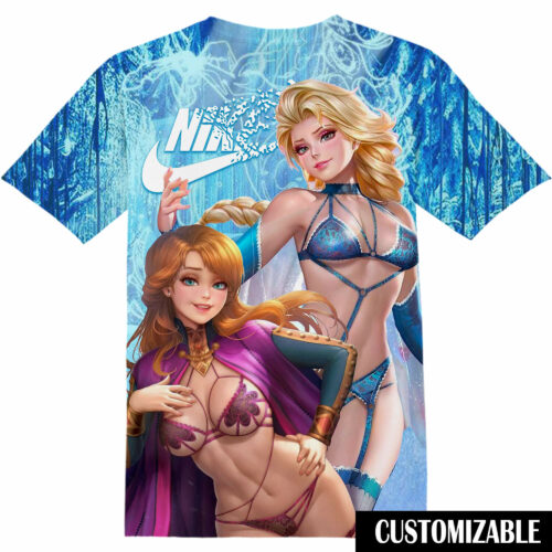 Customized Frozen Elsa Anna Kawaii Tshirt Adult And Kid Tshirt