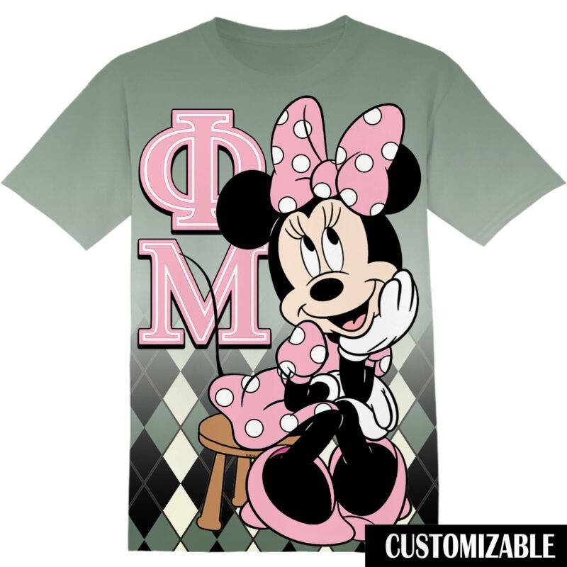 Customized Phi Mu Disney Minnie Tshirt Adult And Kid Tshirt