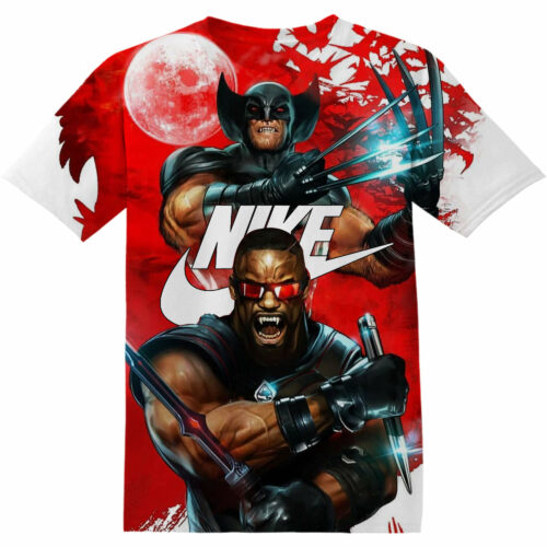 Customized Marvel Wolverine vs Blade Tshirt Fan Adult And Kid Tshirt comic