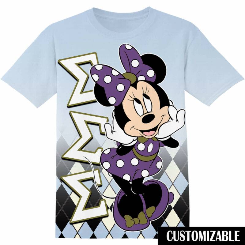 Customized Sigma Sigma Sigma Disney Minnie Tshirt Adult And Kid Tshirt