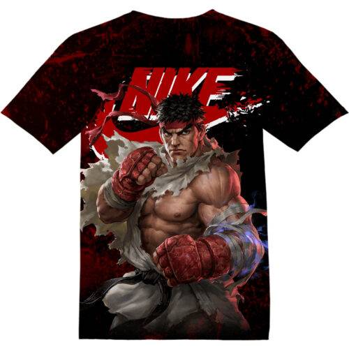 Customized Gaming Street Fighter Ryu Kawaii Tshirt Fan Adult And Kid Tshirt