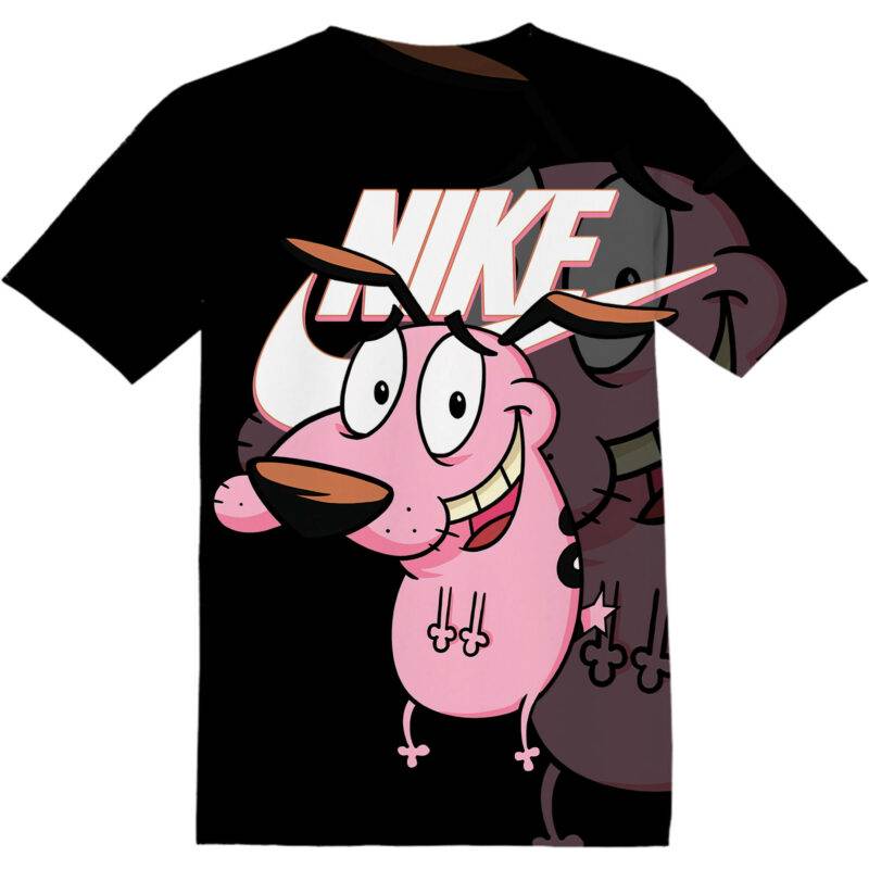 Customized Cartoon Gift Courage the Cowardly Dog Tshirt Fan Adult And Kid Tshirt