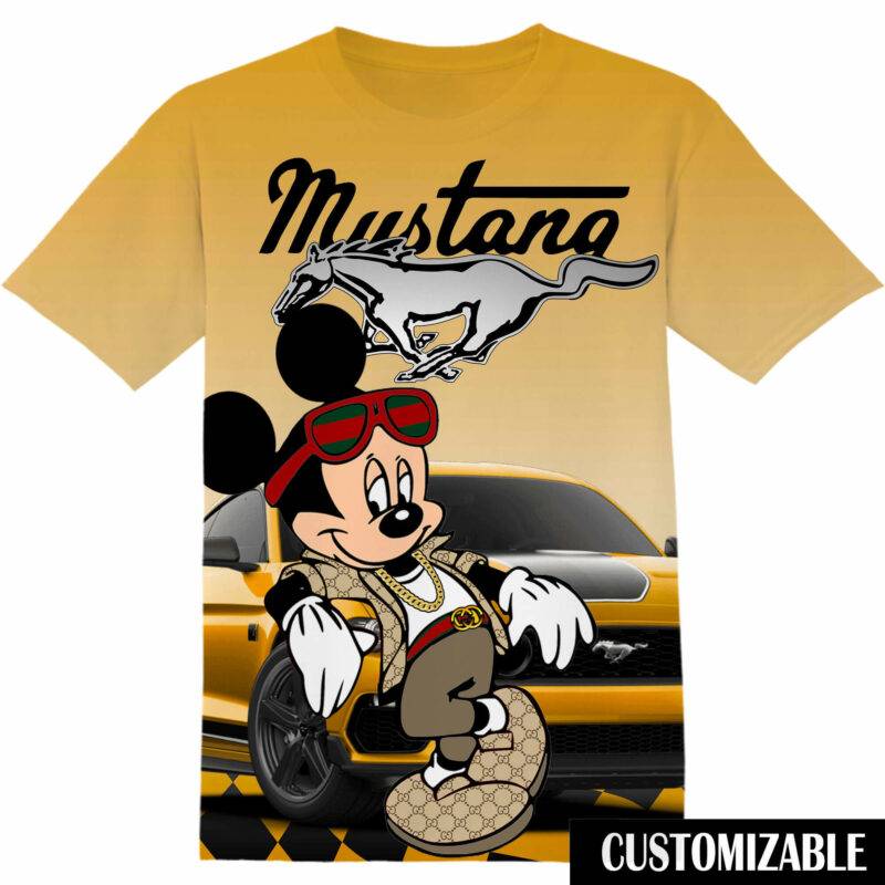 Customized Ford Mustang Disney Mickey Tshirt Adult And Kid Tshirt