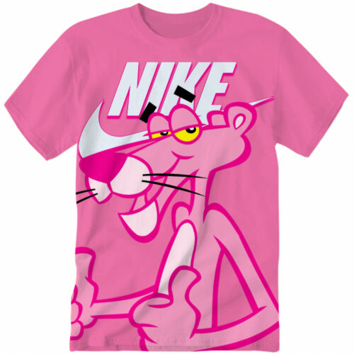 Customized Cartoon Gifts Pink Panther Tshirt Adult And Kid Tshirt