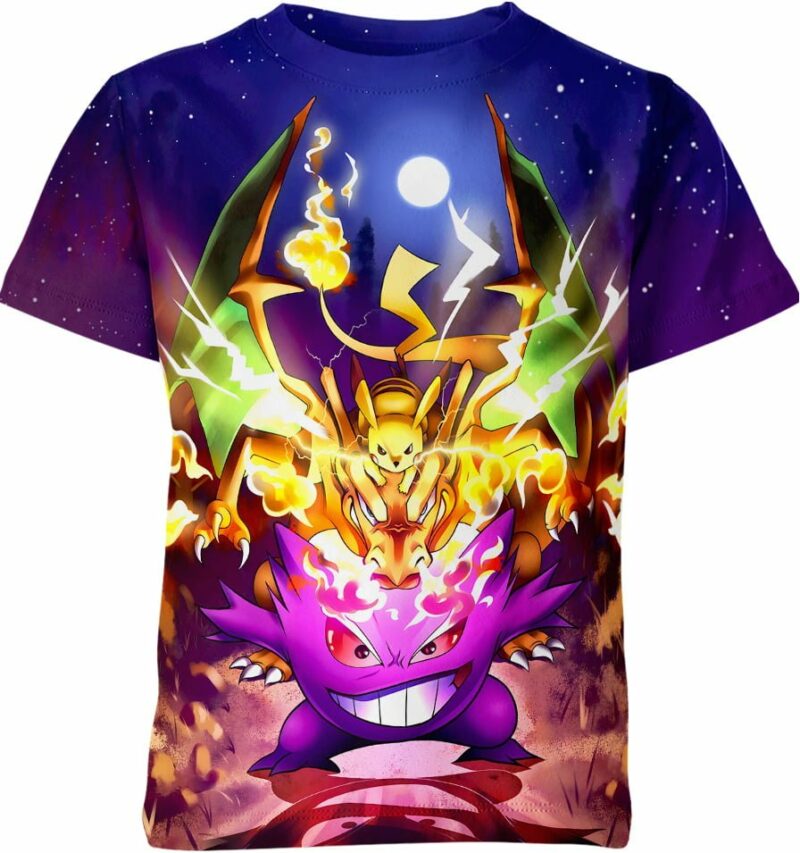 Gengar Charizard Pikachu Shirt