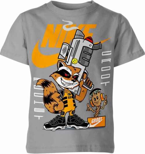 Rocket Raccon Groot Nike Marvel Comics Shirt