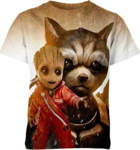 Groot And Rocket Raccoon Marvel Comics Shirt