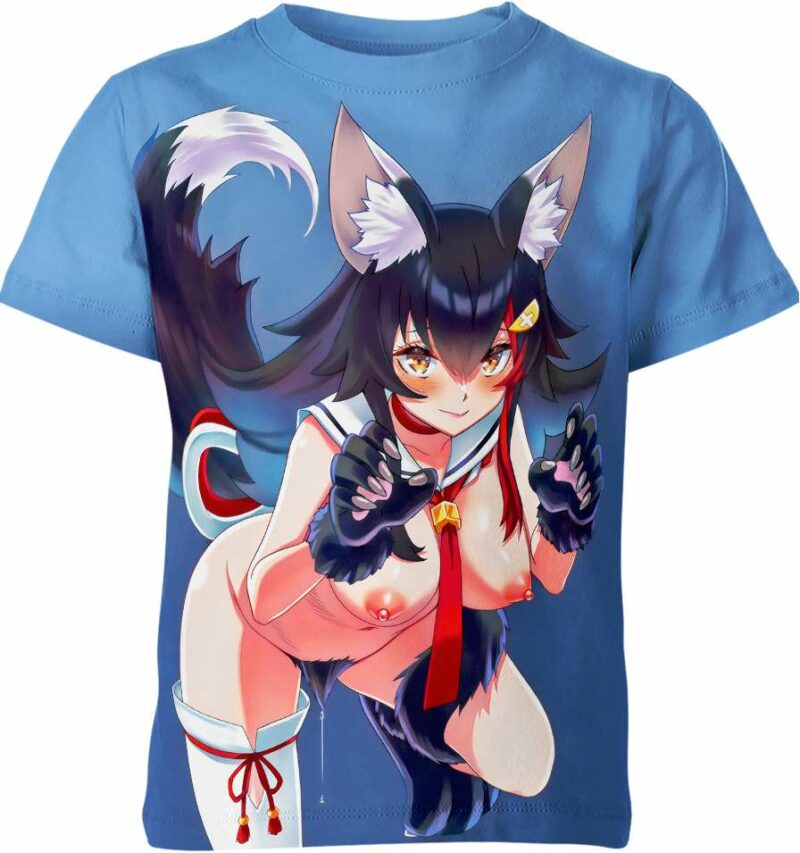 Ookami Mio Hololive Hentai Ahegao Shirt