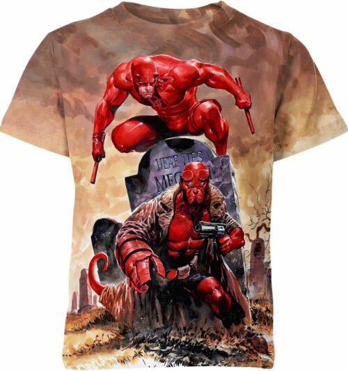 Daredevil And Hellboy Marvel Comics Shirt