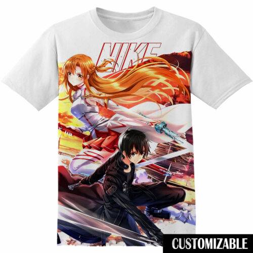 Customized Manga Sword Art Online Kazuto Kirigaya Kirito Yuuki Tshirt Adult And Kid Tshirt