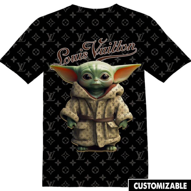 Customized Baby Yoda Star War Fan LV Luxury Adult And Kid Tshirt HG