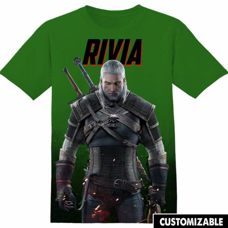 Customized Movie Gaming Gift Geralt of Rivia The Witcher Tshirt Adult And Kid Tshirt