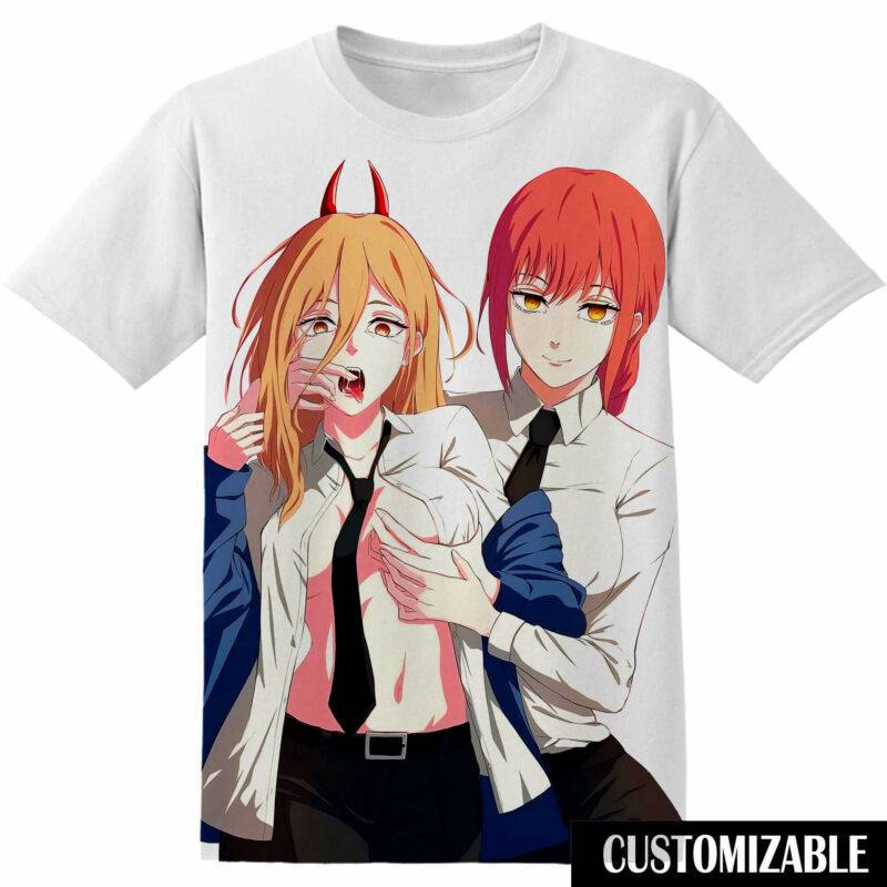 Customized Manga Chainsaw Man Makima Power Kawaii Tshirt Adult And Kid Tshirt