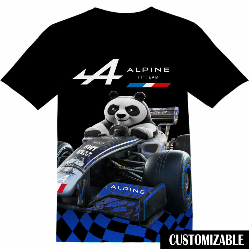 Customized Alpin F1 Team Kung Fu Panda Tshirt Adult And Kid Tshirt QDH