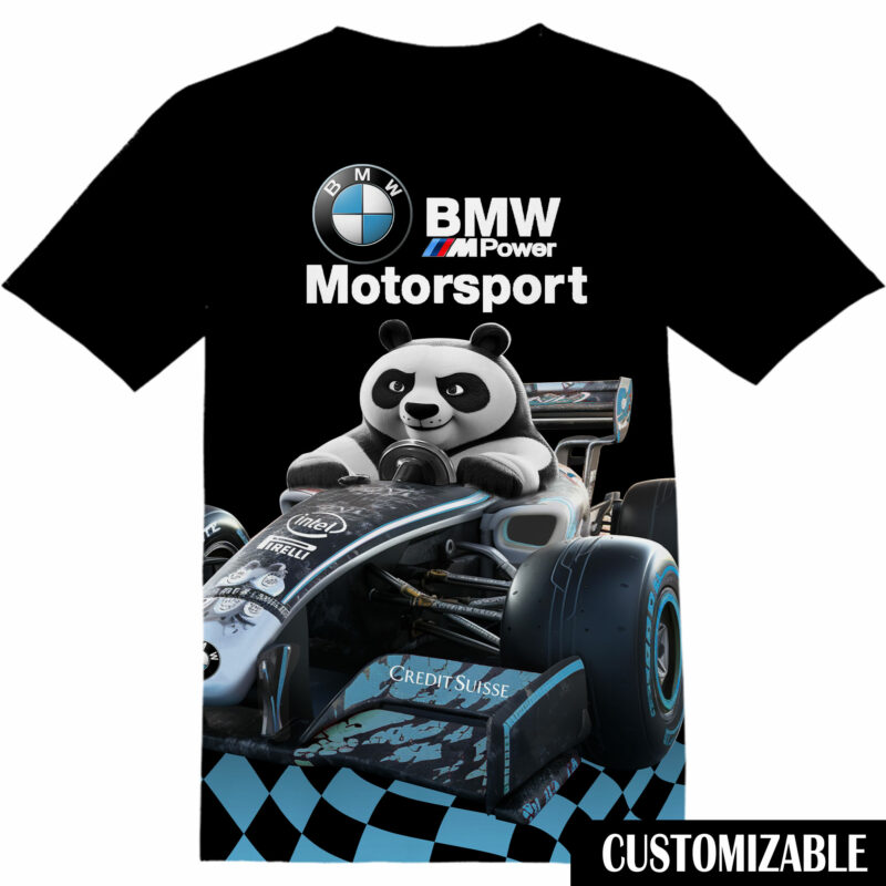 Customized BMW M Motorsport F1 Team Kung Fu Panda Tshirt Adult And Kid Tshirt QDH