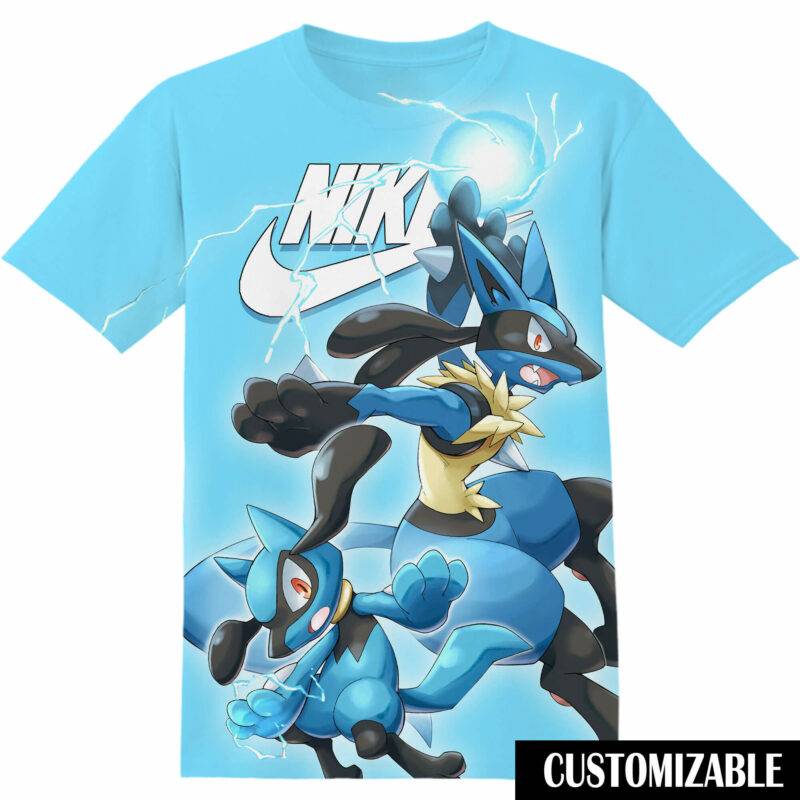 Customized Pokemon Riolu Lucario Evolution Tshirt Adult And Kid Tshirt