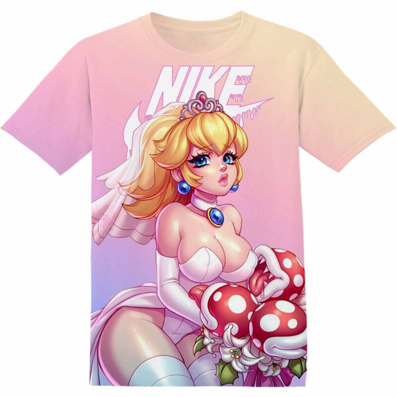 Customized Super Mario Princess Peach Kawaii Tshirt Adult And Kid Tshirt