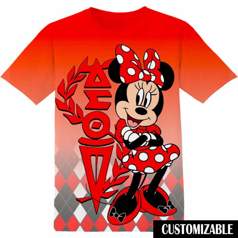 Customized Delta Sigma Theta Disney Minnie Tshirt Adult And Kid Tshirt