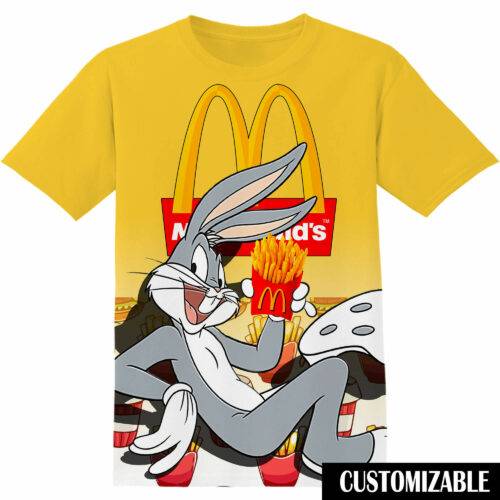 Customized McDonalds Bugs Bunny Tshirt Adult And Kid Tshirt