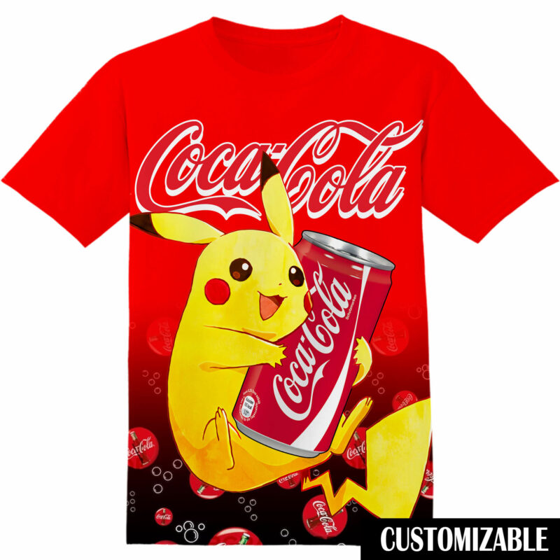 Customized Coca Cola Pokemon Pikachu Tshirt Adult And Kid Tshirt