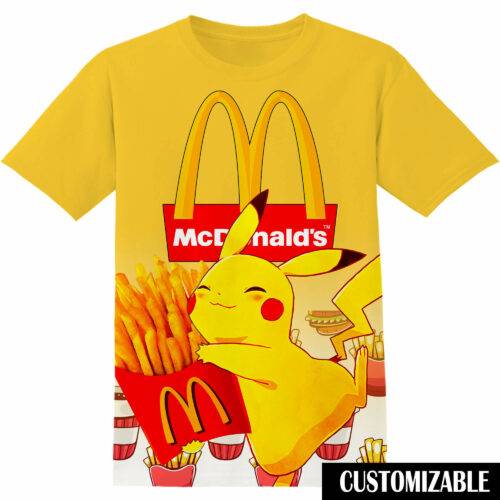 Customized McDonalds Pokemon Pikachu Tshirt Adult And Kid Tshirt