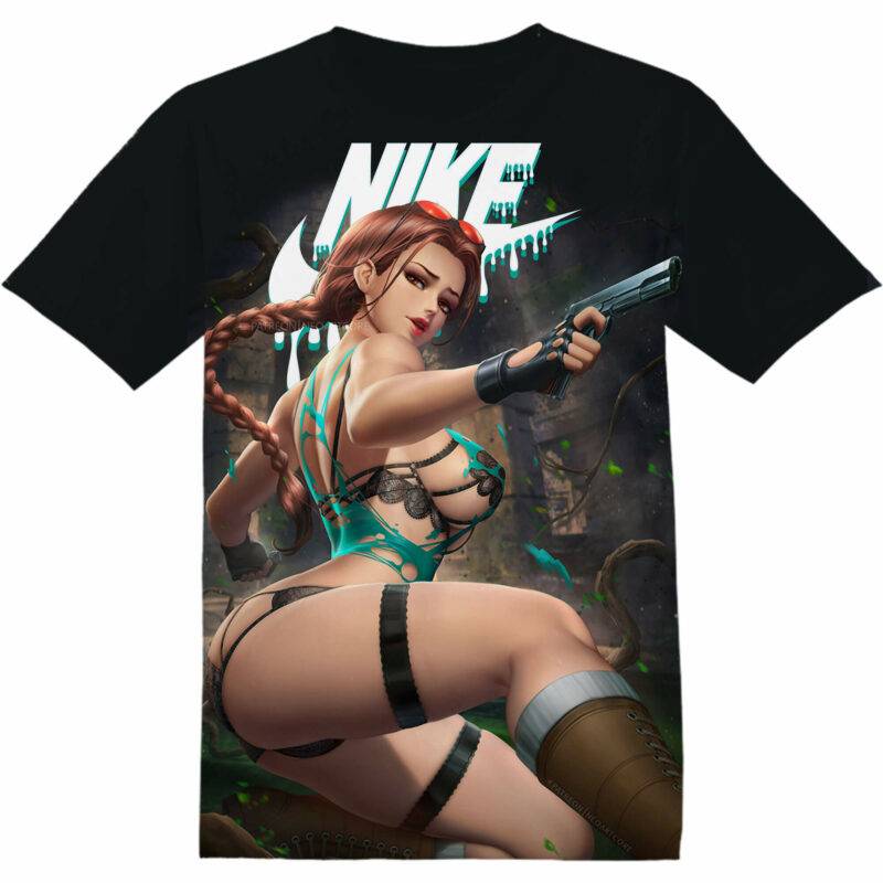 Customized Tomb Raider Lara Croft Kawaii Tshirt Adult And Kid Tshirt