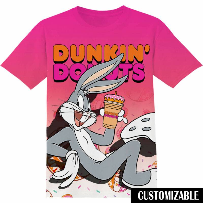 Customized Dunkin Donuts Bugs Bunny Tshirt Adult And Kid Tshirt