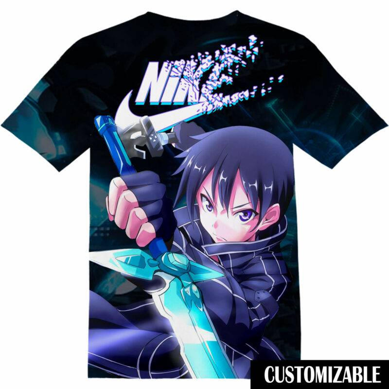 Customized Manga Sword Art Online Kirigaya Kazuto Tshirt Adult And Kid Tshirt