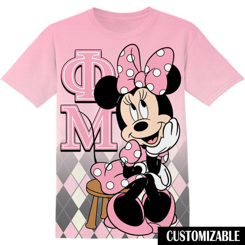 Customized Phi Mu Disney Minnie Tshirt Adult And Kid Tshirt