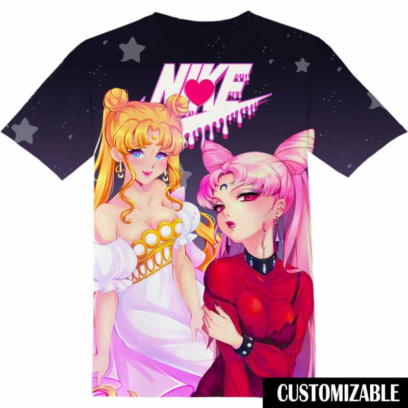 Customized Sailor Moon Queen Serenity and Black Lady Kawaii Tshirt Adult And Kid Tshirt