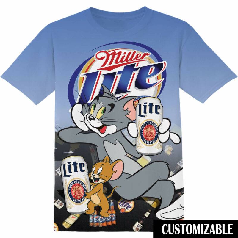 Customized Miller Lite Tom And Jerry Tshirt Adult And Kid Tshirt