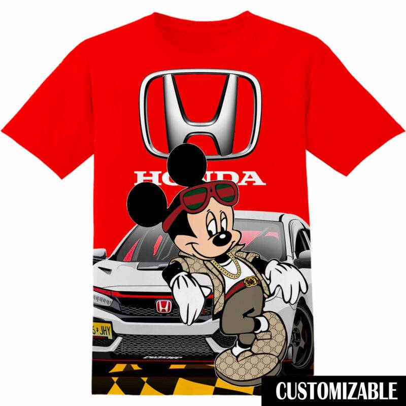 Customized Honda Disney Mickey Tshirt Adult And Kid Tshirt