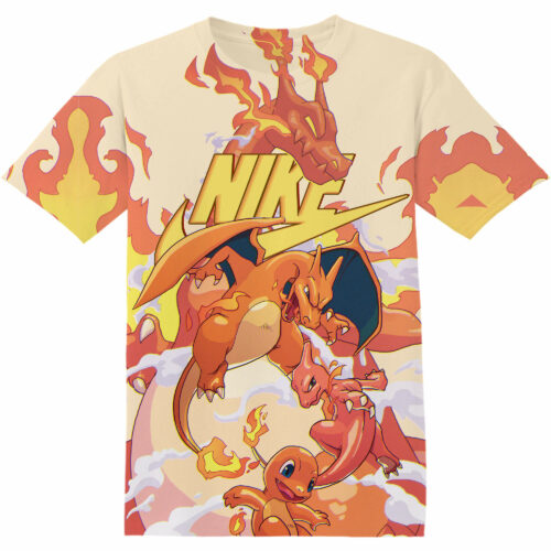 Customized Gaming Pokemon Charmander Charmeleon Charizard Evolution Tshirt Fan Adult And Kid Tshirt