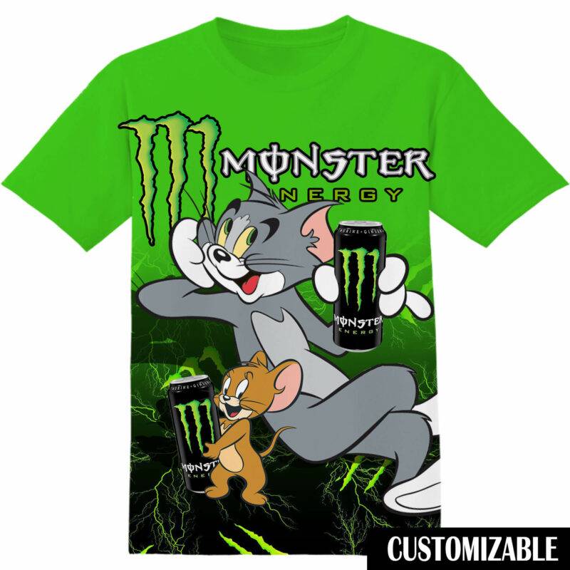 Customized Monster Energy Tom And Jerry Tshirt Adult And Kid Tshirt