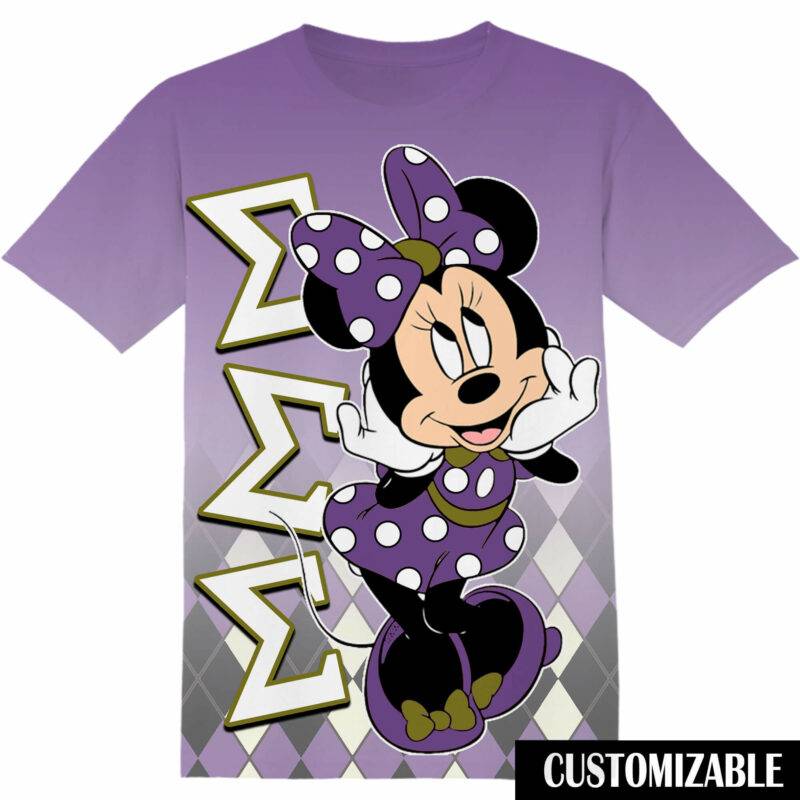 Customized Sigma Sigma Sigma Disney Minnie Tshirt Adult And Kid Tshirt