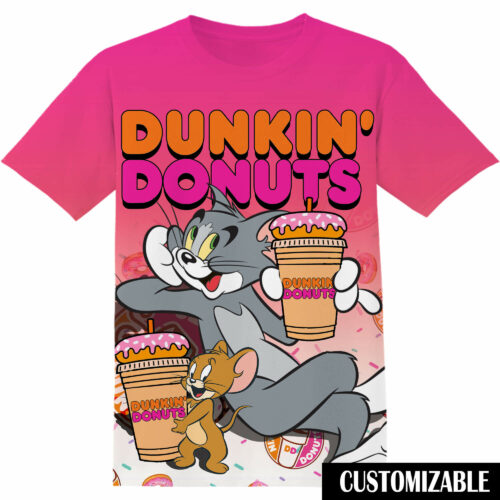 Customized Dunkin Donuts Tom And Jerry Tshirt Adult And Kid Tshirt