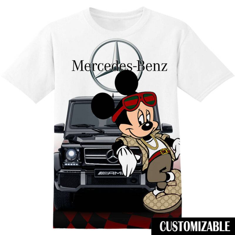 Customized Mercedes Benz Disney Mickey Tshirt Adult And Kid Tshirt