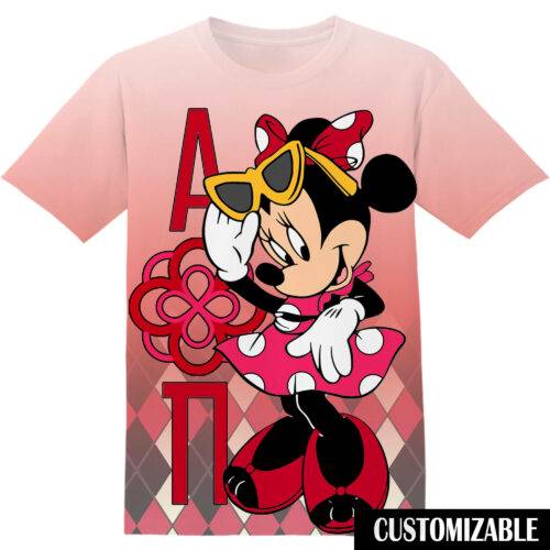 Customized Alpha Omicron Pi Disney Minnie Tshirt Adult And Kid Tshirt