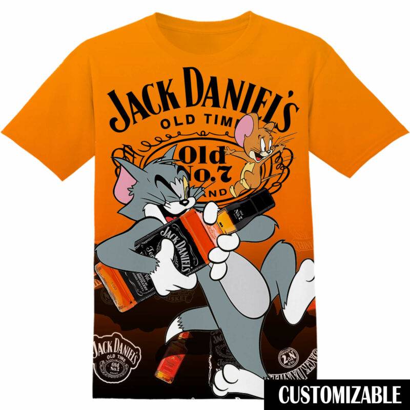 Customized Jack Daniels Tom And Jerry Tshirt Adult And Kid Tshirt