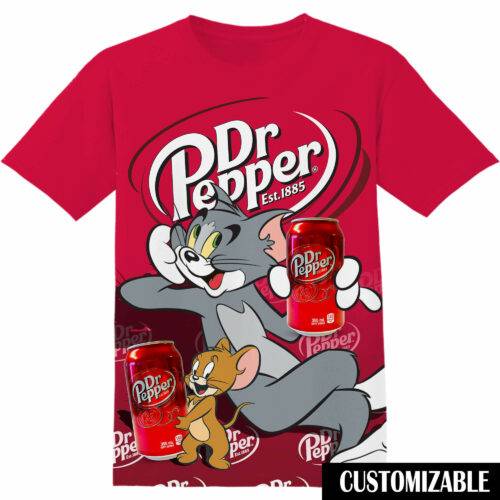 Customized Dr Pepper Tom And Jerry Tshirt Adult And Kid Tshirt