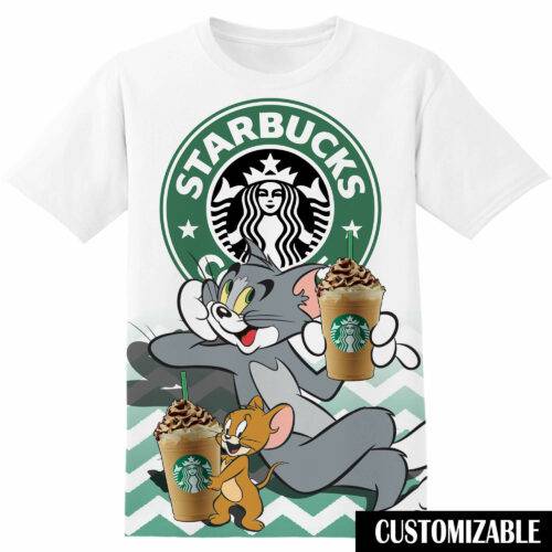 Customized Starbucks Tom And Jerry Tshirt Adult And Kid Tshirt