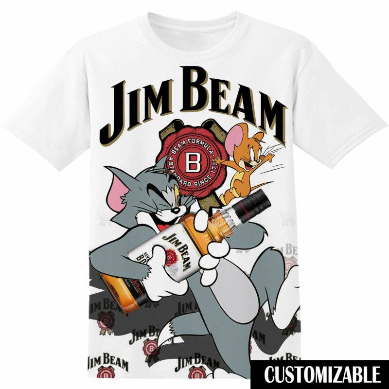 Customized Jim Beam Tom And Jerry Tshirt Adult And Kid Tshirt