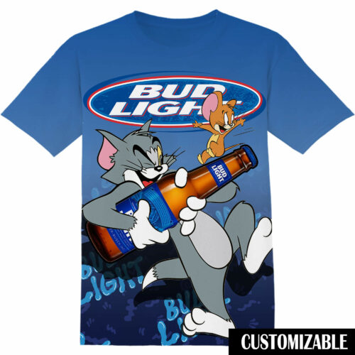 Customized Bud Light Tom And Jerry Tshirt Adult And Kid Tshirt